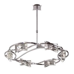 M0887  Kromo Crystal Telescopic Pendant 6 Light